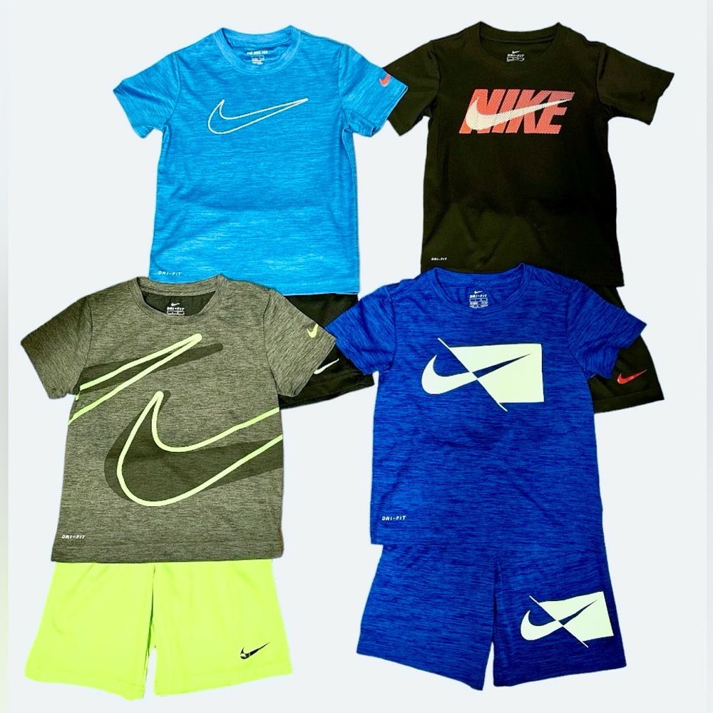 Little Boys Bundle of NIKE DRI-FIT Shirts & Shorts Matching Sets Size 6-7